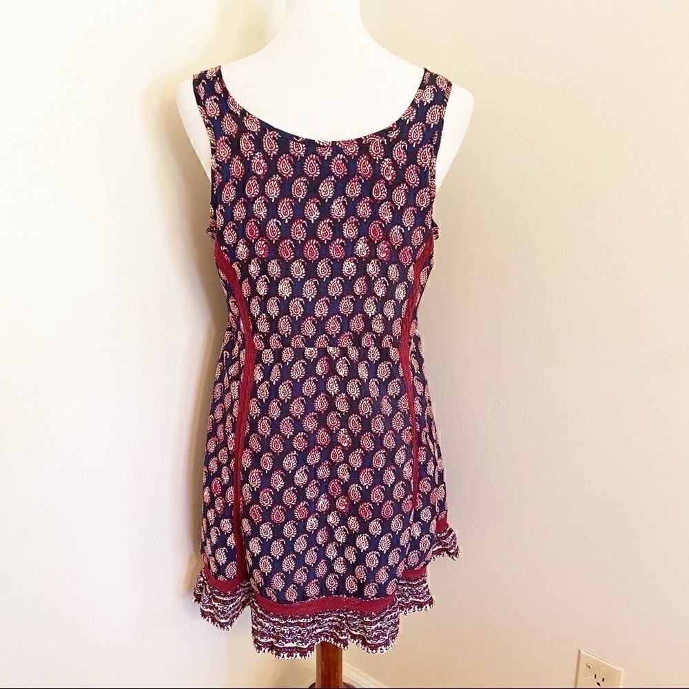 House of Harlow 1960 Navy Paisley Mini Dress Small